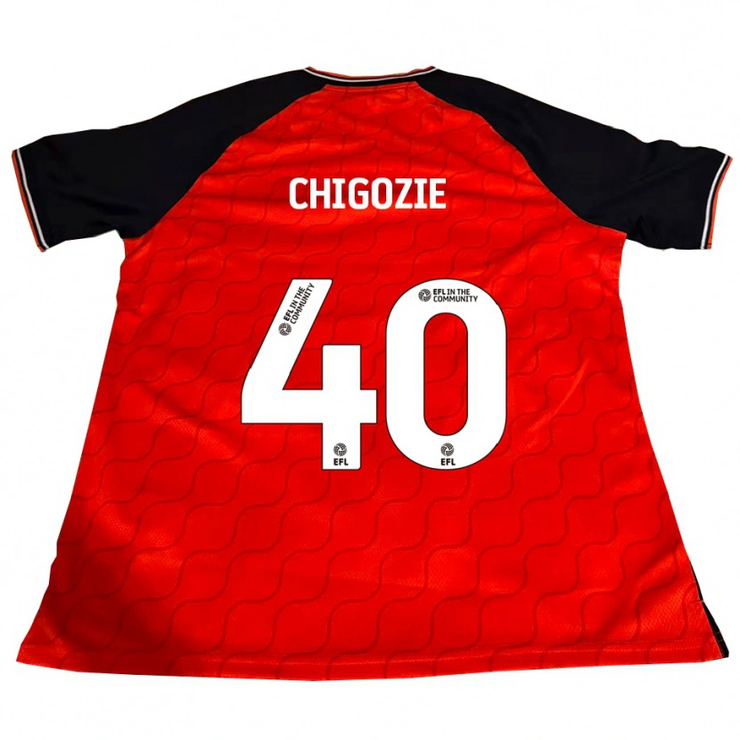 Danxen Niño Camiseta Christian Chigozie #40 Naranja Negro Blanco 1ª Equipación 2025/26 La Camisa