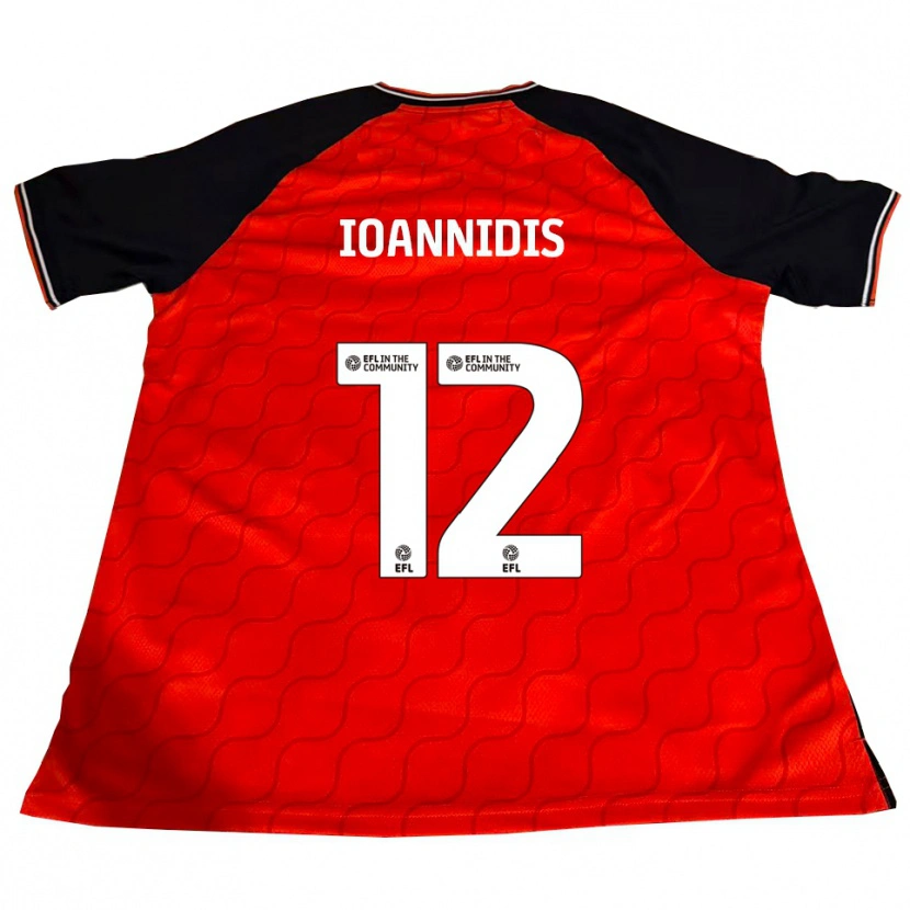 Danxen Niño Camiseta Zacharias Ioannidis #12 Naranja Negro Blanco 1ª Equipación 2025/26 La Camisa