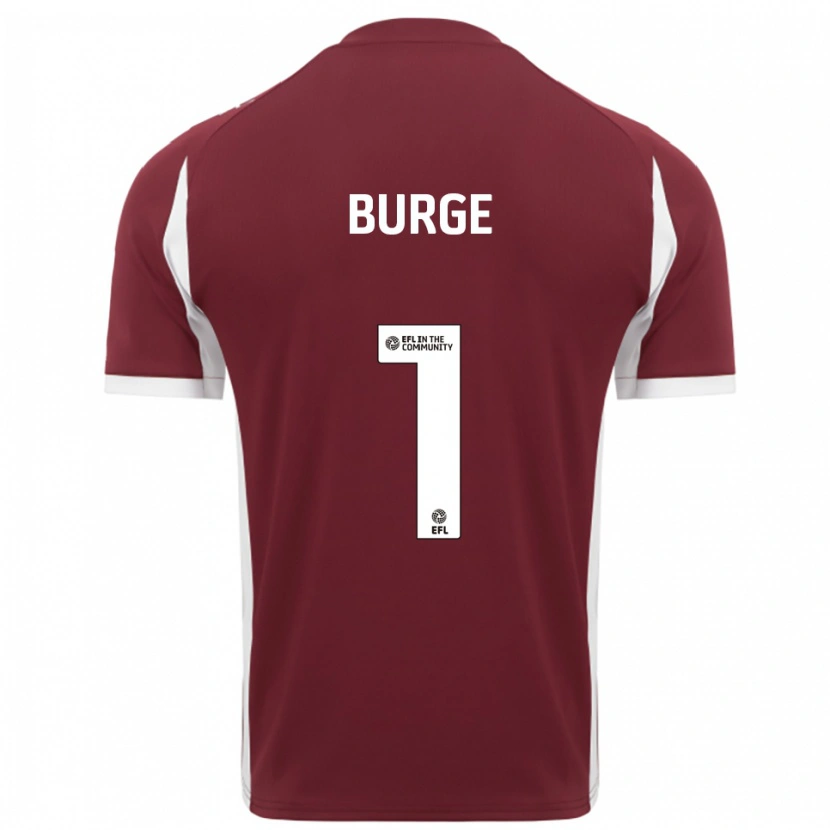 Danxen Niño Camiseta Lee Burge #1 Borgoña Blanco 1ª Equipación 2025/26 La Camisa