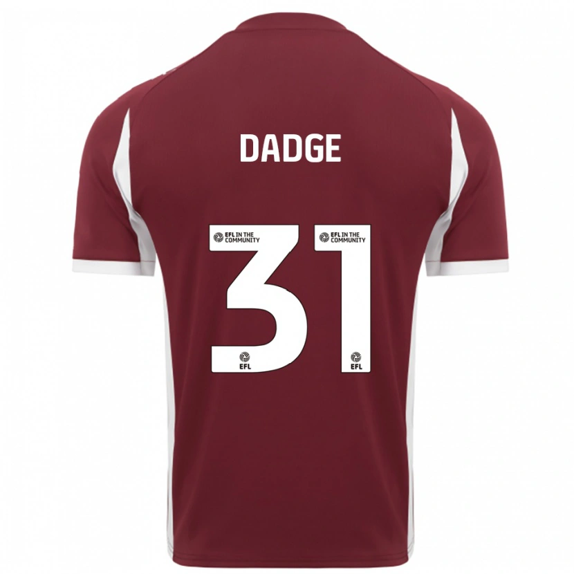 Danxen Niño Camiseta James Dadge #31 Borgoña Blanco 1ª Equipación 2025/26 La Camisa