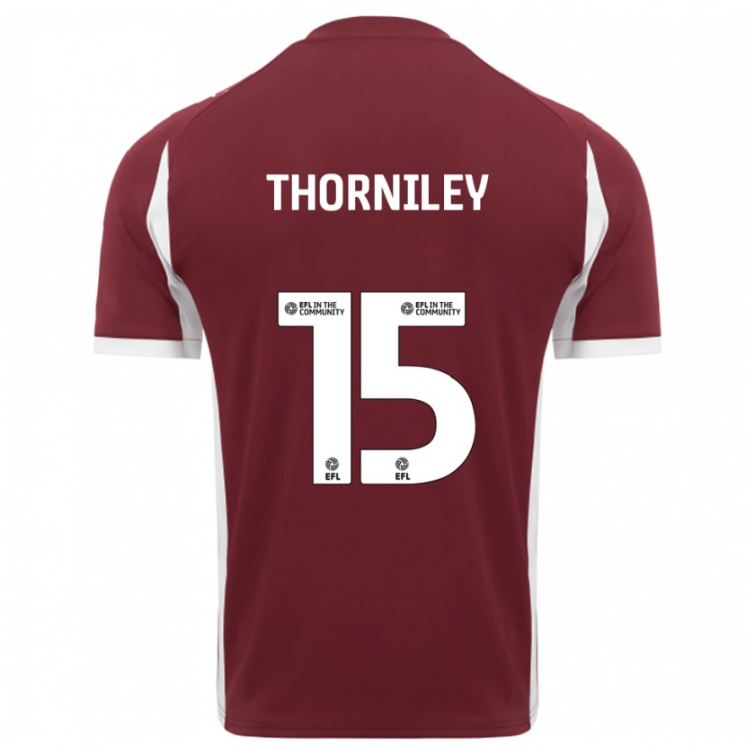 Danxen Niño Camiseta Jordan Thorniley #15 Borgoña Blanco 1ª Equipación 2025/26 La Camisa