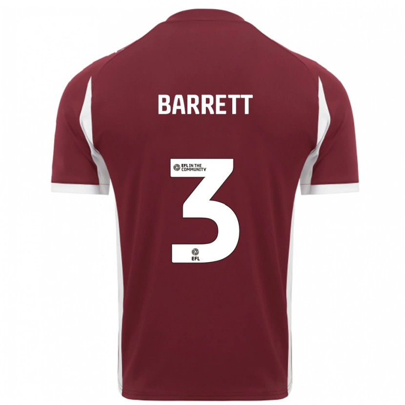 Danxen Niño Camiseta Victoria Barrett #3 Borgoña Blanco 1ª Equipación 2025/26 La Camisa