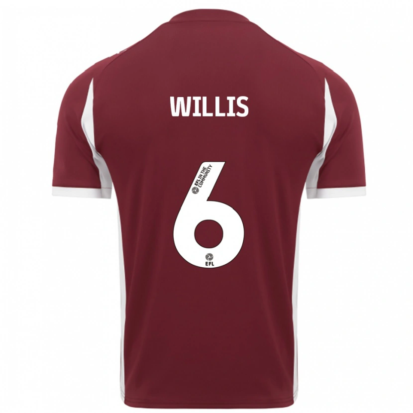 Danxen Niño Camiseta Jordan Willis #6 Borgoña Blanco 1ª Equipación 2025/26 La Camisa
