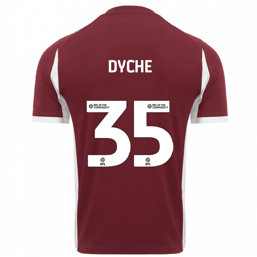 Danxen Niño Camiseta Max Dyche #35 Borgoña Blanco 1ª Equipación 2025/26 La Camisa
