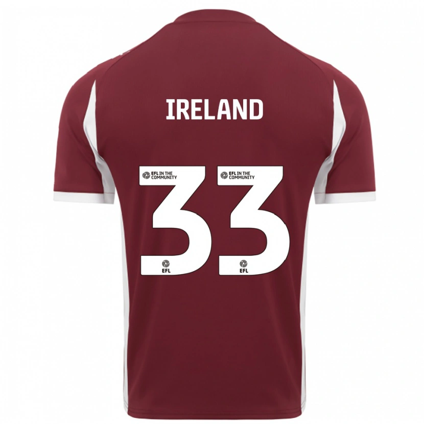 Danxen Niño Camiseta Matthew Ireland #33 Borgoña Blanco 1ª Equipación 2025/26 La Camisa