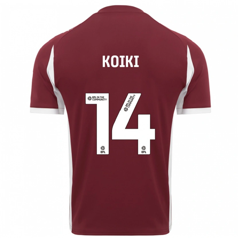 Danxen Niño Camiseta Ali Koiki #14 Borgoña Blanco 1ª Equipación 2025/26 La Camisa