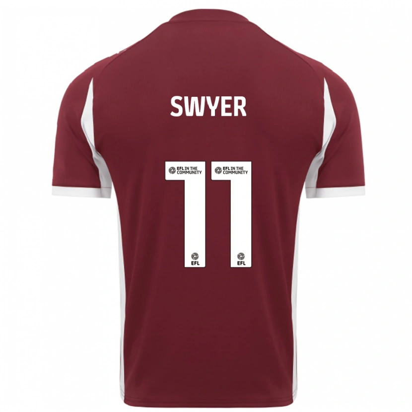 Danxen Niño Camiseta Kamarai Swyer #11 Borgoña Blanco 1ª Equipación 2025/26 La Camisa