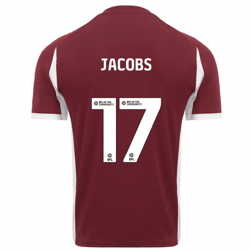 Danxen Niño Camiseta Michael Jacobs #17 Borgoña Blanco 1ª Equipación 2025/26 La Camisa