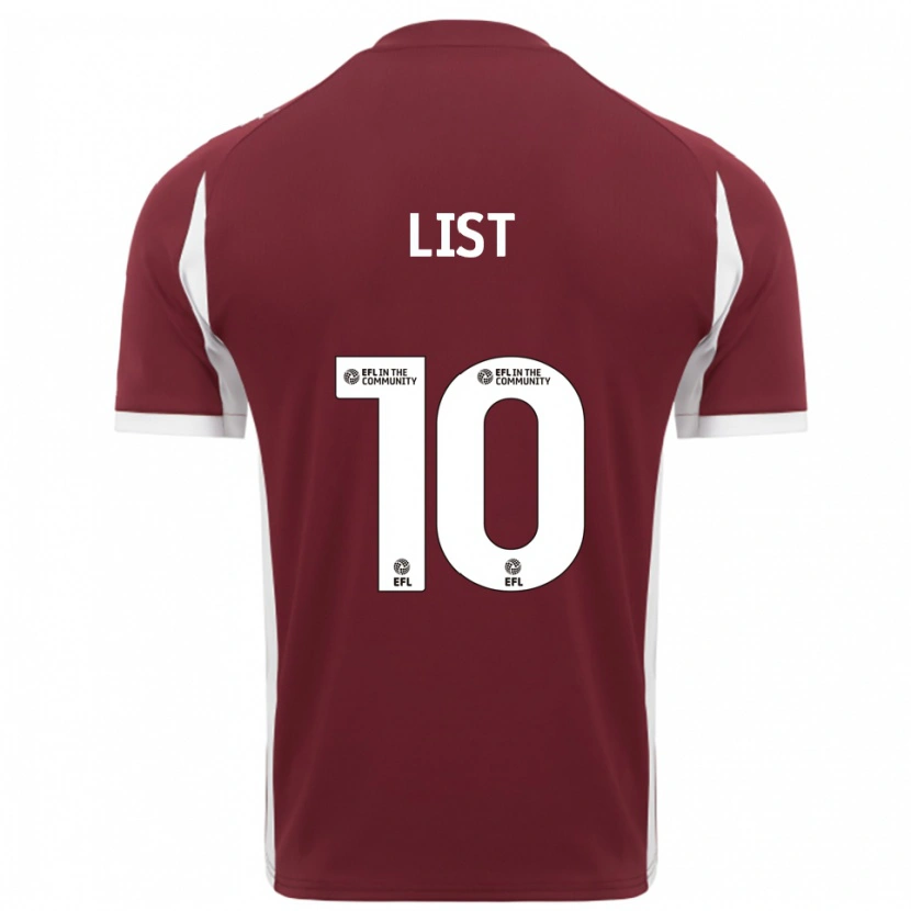 Danxen Niño Camiseta Elliott List #10 Borgoña Blanco 1ª Equipación 2025/26 La Camisa