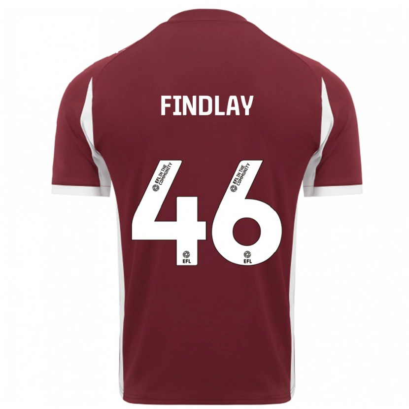 Danxen Niño Camiseta Freddie Findlay #46 Borgoña Blanco 1ª Equipación 2025/26 La Camisa