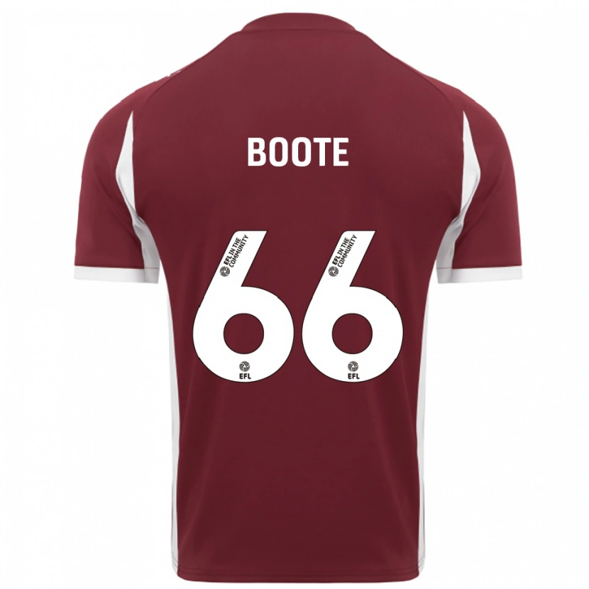Danxen Niño Camiseta Zoe Boote #66 Borgoña Blanco 1ª Equipación 2025/26 La Camisa