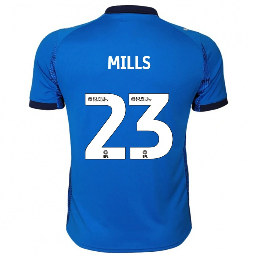 Danxen Niño Camiseta Harley Mills #23 Azul Blanco 1ª Equipación 2025/26 La Camisa