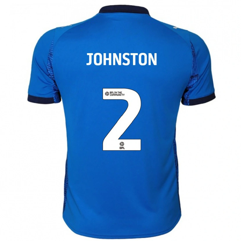 Danxen Niño Camiseta Carl Johnston #2 Azul Blanco 1ª Equipación 2025/26 La Camisa