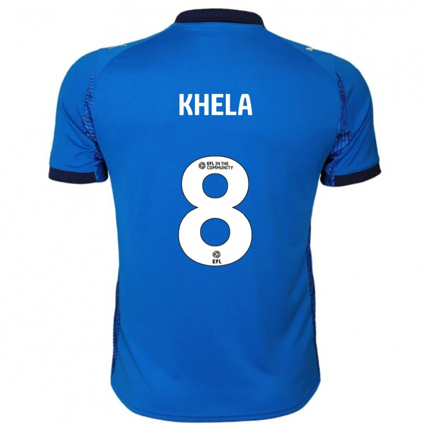 Danxen Niño Camiseta Brandon Khela #8 Azul Blanco 1ª Equipación 2025/26 La Camisa