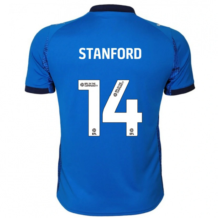 Danxen Niño Camiseta Jessica Stanford #14 Azul Blanco 1ª Equipación 2025/26 La Camisa