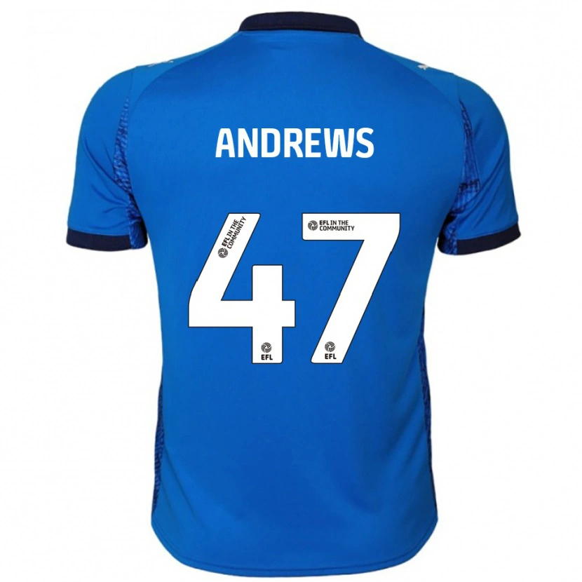 Danxen Niño Camiseta Joe Andrews #47 Azul Blanco 1ª Equipación 2025/26 La Camisa