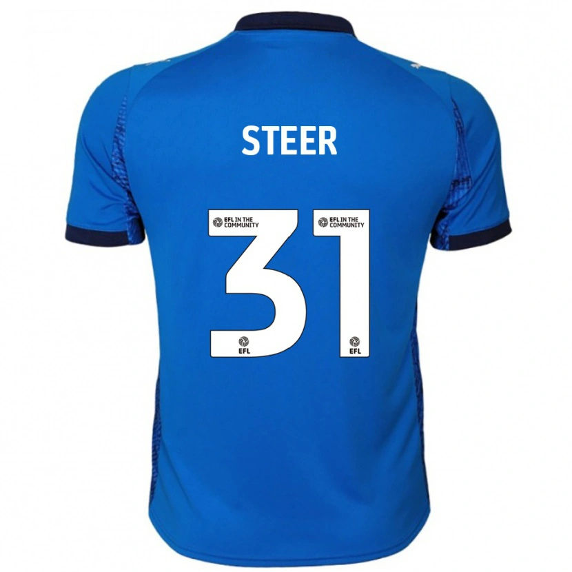 Danxen Niño Camiseta Jed Steer #31 Azul Blanco 1ª Equipación 2025/26 La Camisa
