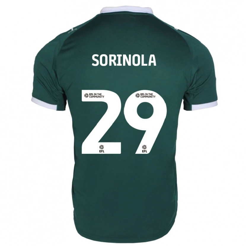 Danxen Niño Camiseta Matthew Sorinola #29 Verde Blanco 1ª Equipación 2025/26 La Camisa