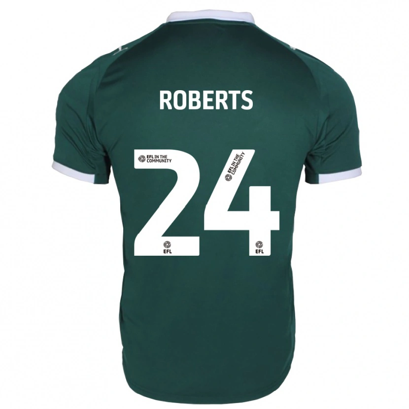 Danxen Niño Camiseta Caleb Roberts #24 Verde Blanco 1ª Equipación 2025/26 La Camisa