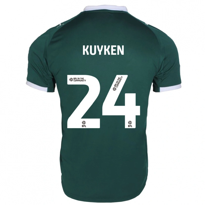 Danxen Niño Camiseta Ava Kuyken #24 Verde Blanco 1ª Equipación 2025/26 La Camisa