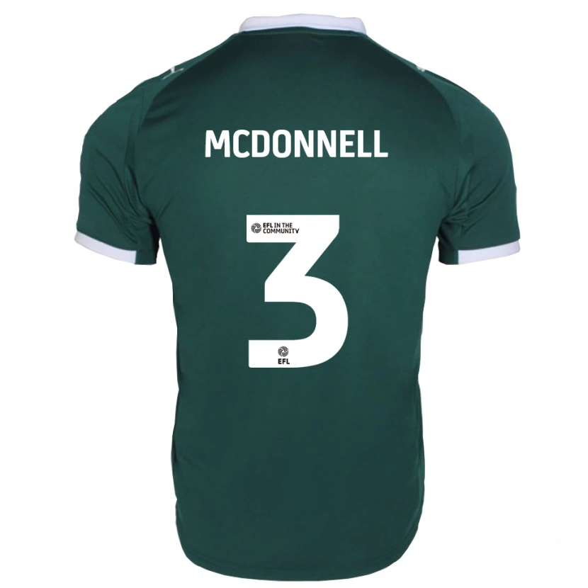Danxen Niño Camiseta Rosie Mcdonnell #3 Verde Blanco 1ª Equipación 2025/26 La Camisa