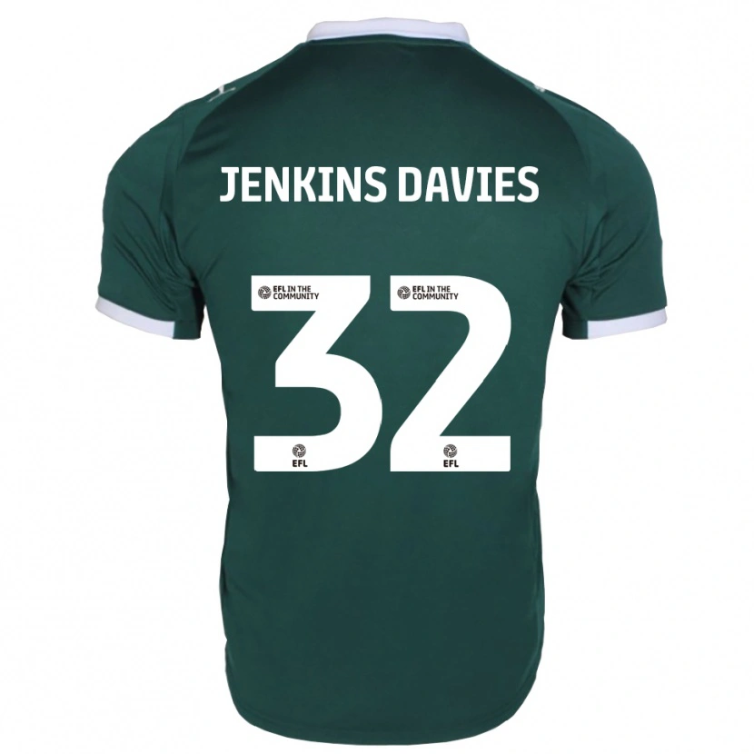 Danxen Niño Camiseta Will Jenkins-Davies #32 Verde Blanco 1ª Equipación 2025/26 La Camisa