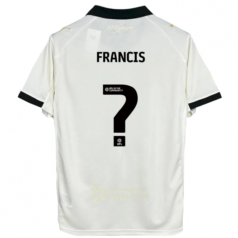 Danxen Niño Camiseta Louis Francis #0 Blanco Hueso Negro 1ª Equipación 2025/26 La Camisa