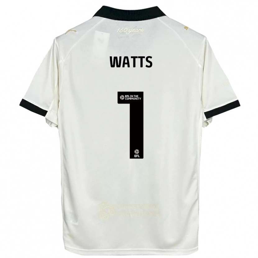 Danxen Niño Camiseta Connie Watts #1 Blanco Hueso Negro 1ª Equipación 2025/26 La Camisa