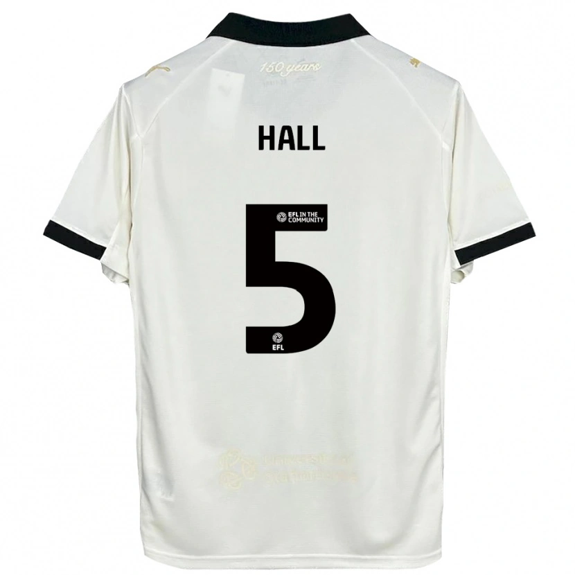 Danxen Niño Camiseta Connor Hall #5 Blanco Hueso Negro 1ª Equipación 2025/26 La Camisa
