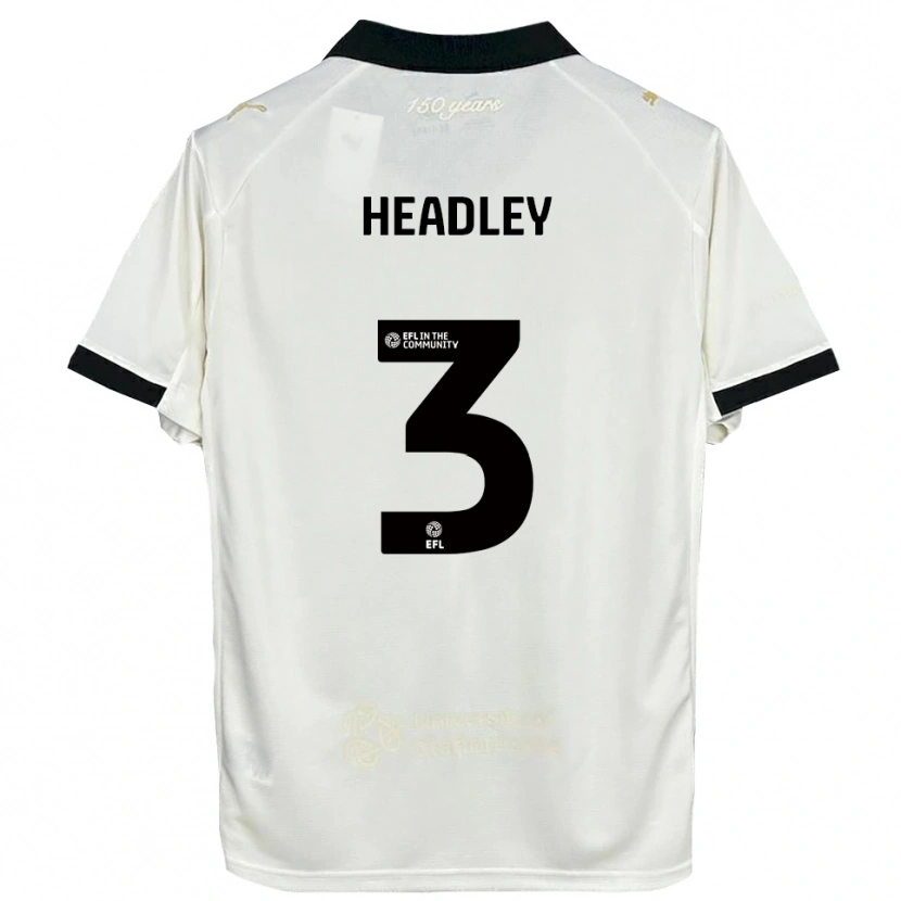 Danxen Niño Camiseta Jaheim Headley #3 Blanco Hueso Negro 1ª Equipación 2025/26 La Camisa