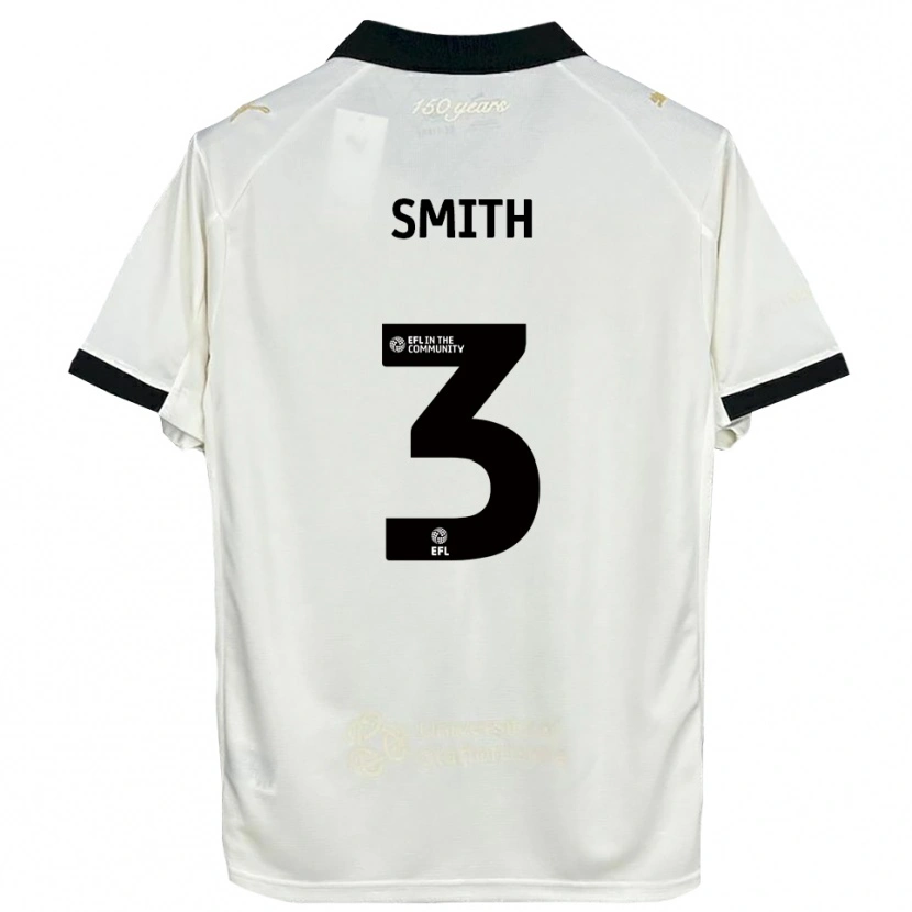 Danxen Niño Camiseta Jessica Smith #3 Blanco Hueso Negro 1ª Equipación 2025/26 La Camisa