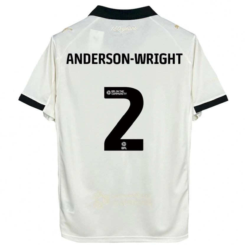 Danxen Niño Camiseta Daisy Anderson-Wright #2 Blanco Hueso Negro 1ª Equipación 2025/26 La Camisa