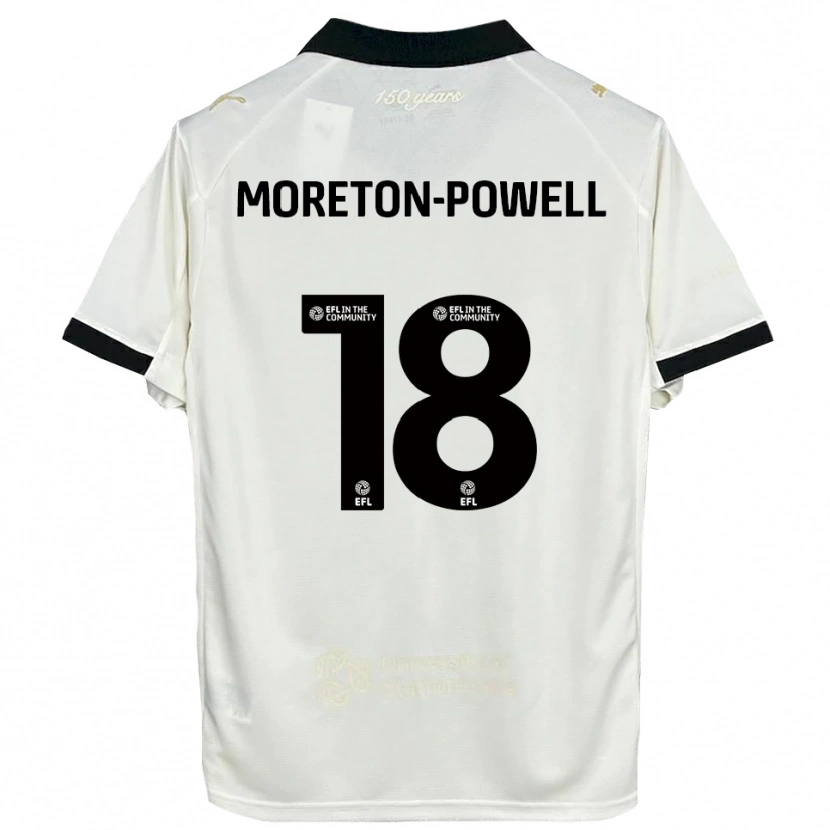 Danxen Niño Camiseta Erin Moreton-Powell #18 Blanco Hueso Negro 1ª Equipación 2025/26 La Camisa