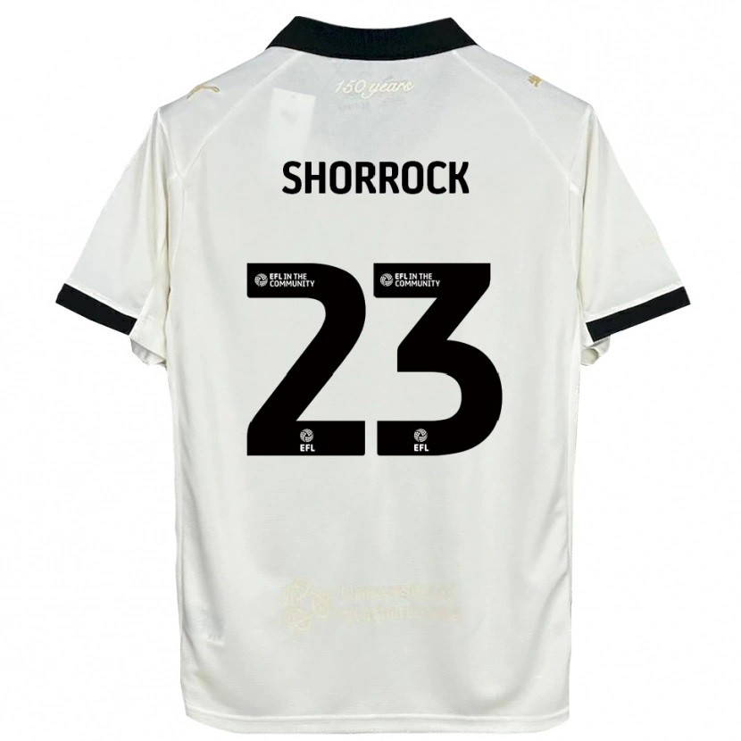 Danxen Niño Camiseta Jack Shorrock #23 Blanco Hueso Negro 1ª Equipación 2025/26 La Camisa