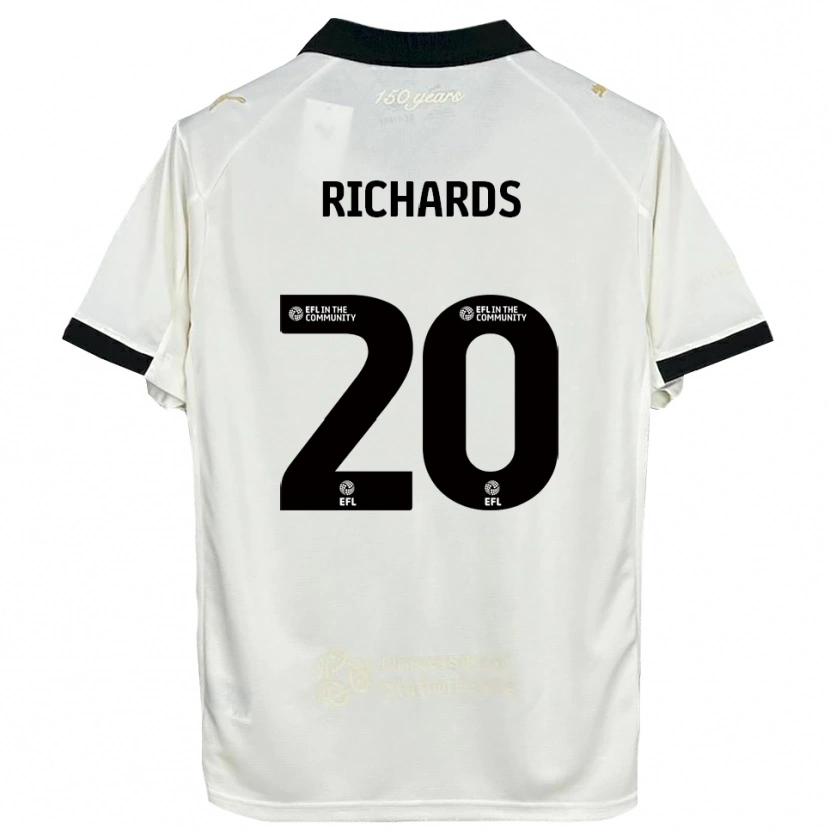 Danxen Niño Camiseta Rico Richards #20 Blanco Hueso Negro 1ª Equipación 2025/26 La Camisa