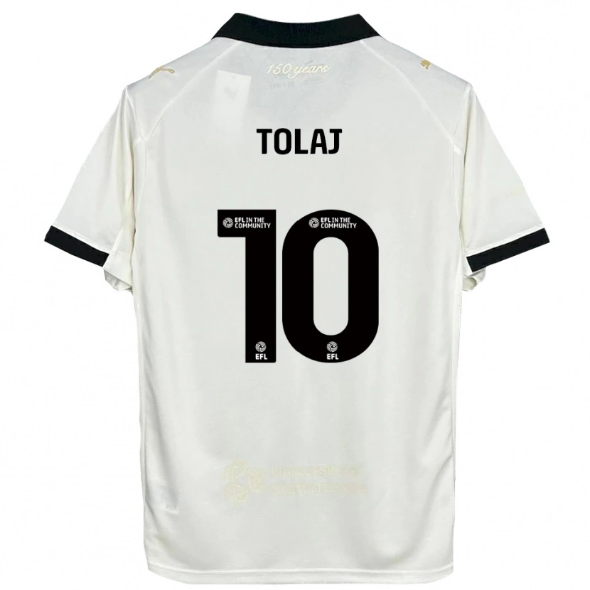 Danxen Niño Camiseta Lorent Tolaj #10 Blanco Hueso Negro 1ª Equipación 2025/26 La Camisa