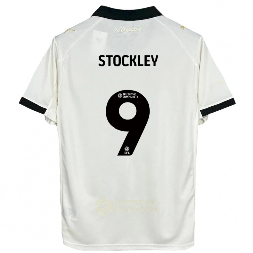 Danxen Niño Camiseta Jayden Stockley #9 Blanco Hueso Negro 1ª Equipación 2025/26 La Camisa