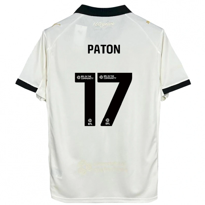 Danxen Niño Camiseta Ruari Paton #17 Blanco Hueso Negro 1ª Equipación 2025/26 La Camisa