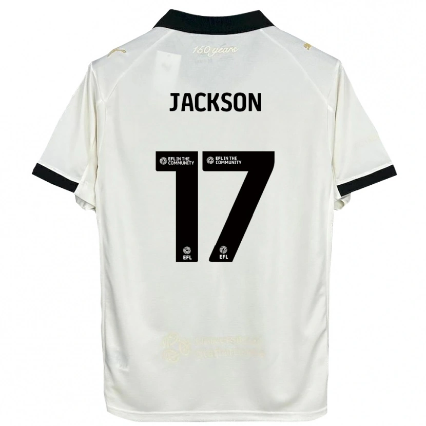 Danxen Niño Camiseta Freya Jackson #17 Blanco Hueso Negro 1ª Equipación 2025/26 La Camisa