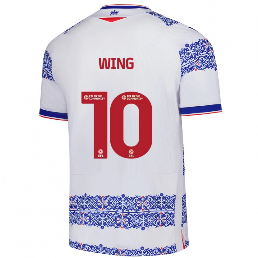Danxen Niño Camiseta Lewis Wing #10 Blanco Azul 1ª Equipación 2025/26 La Camisa