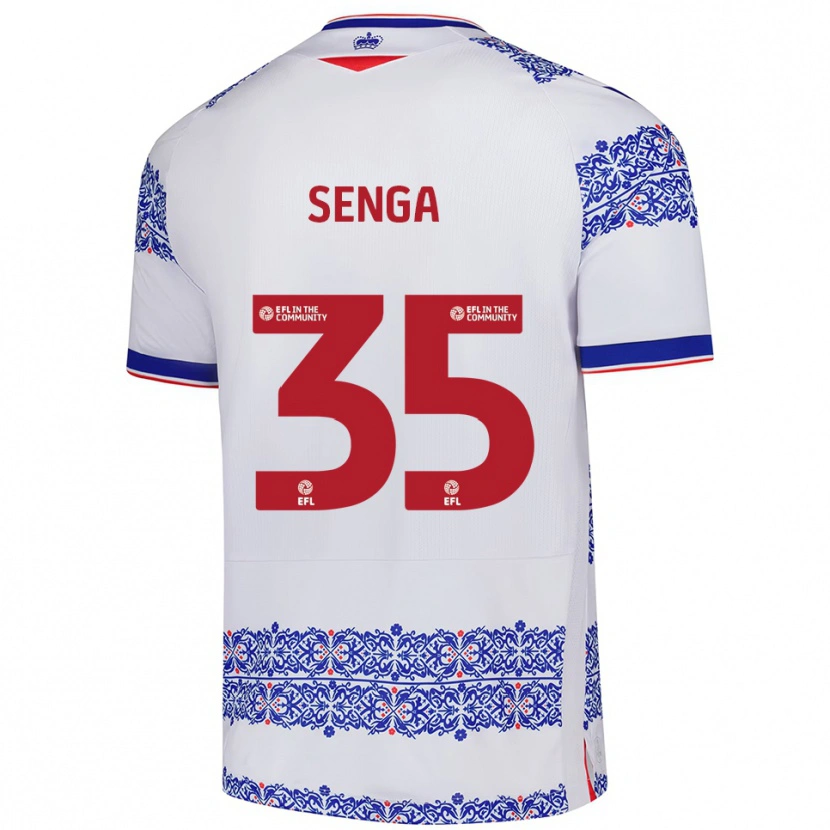 Danxen Niño Camiseta Jack Senga #35 Blanco Azul 1ª Equipación 2025/26 La Camisa