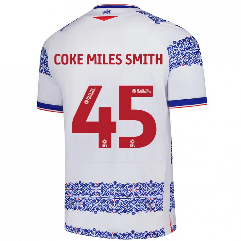 Danxen Niño Camiseta Kiyan Coke Miles Smith #45 Blanco Azul 1ª Equipación 2025/26 La Camisa