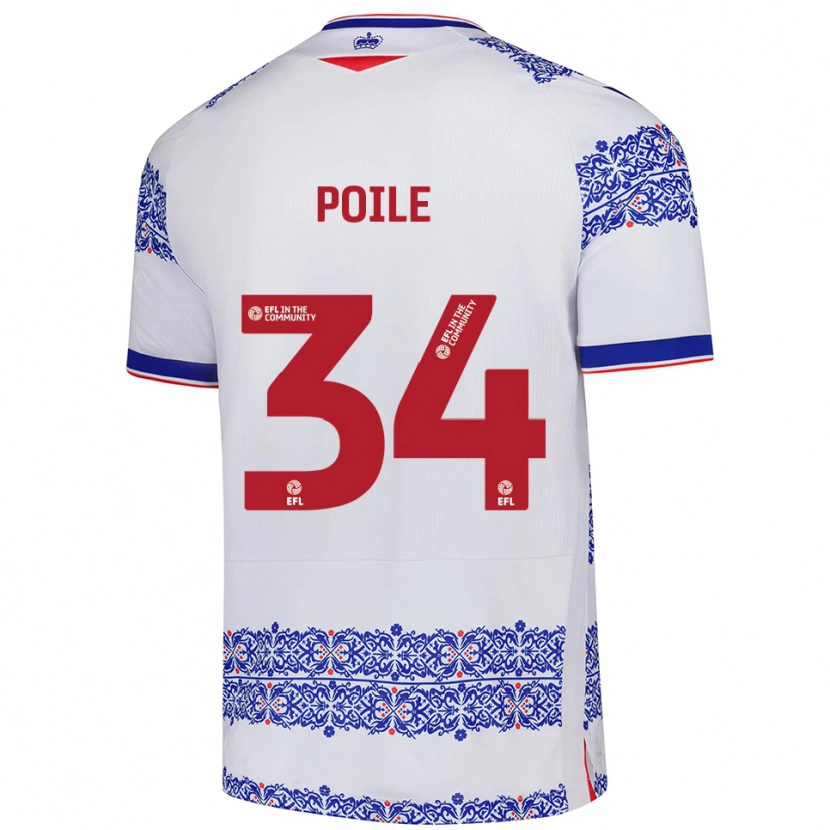 Danxen Niño Camiseta Imogen Poile #34 Blanco Azul 1ª Equipación 2025/26 La Camisa