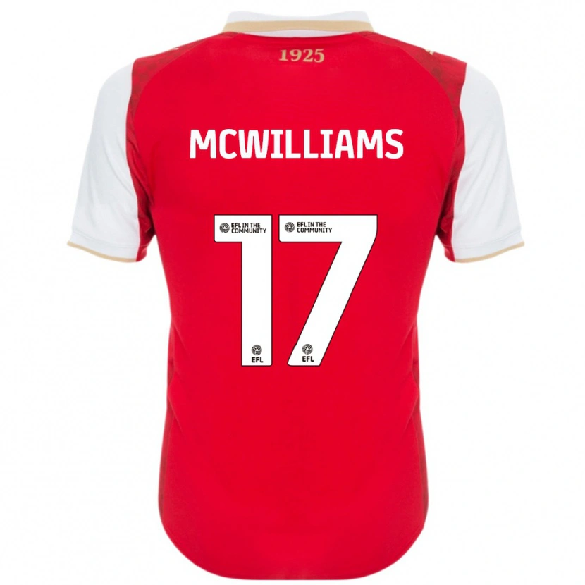 Danxen Niño Camiseta Shaun Mcwilliams #17 Rojo Blanco 1ª Equipación 2025/26 La Camisa