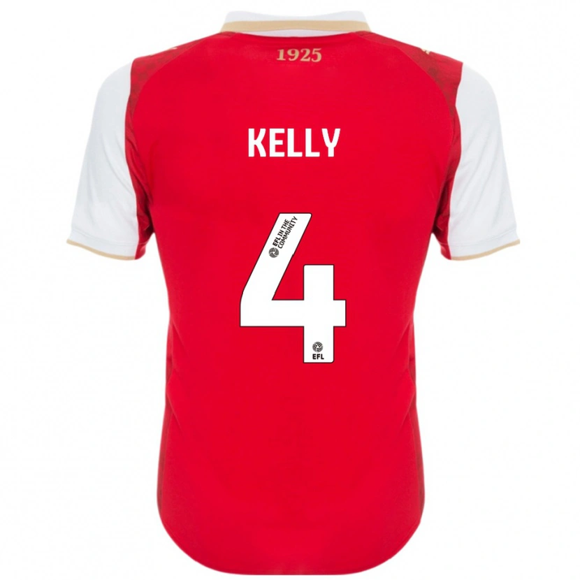 Danxen Niño Camiseta Liam Kelly #4 Rojo Blanco 1ª Equipación 2025/26 La Camisa