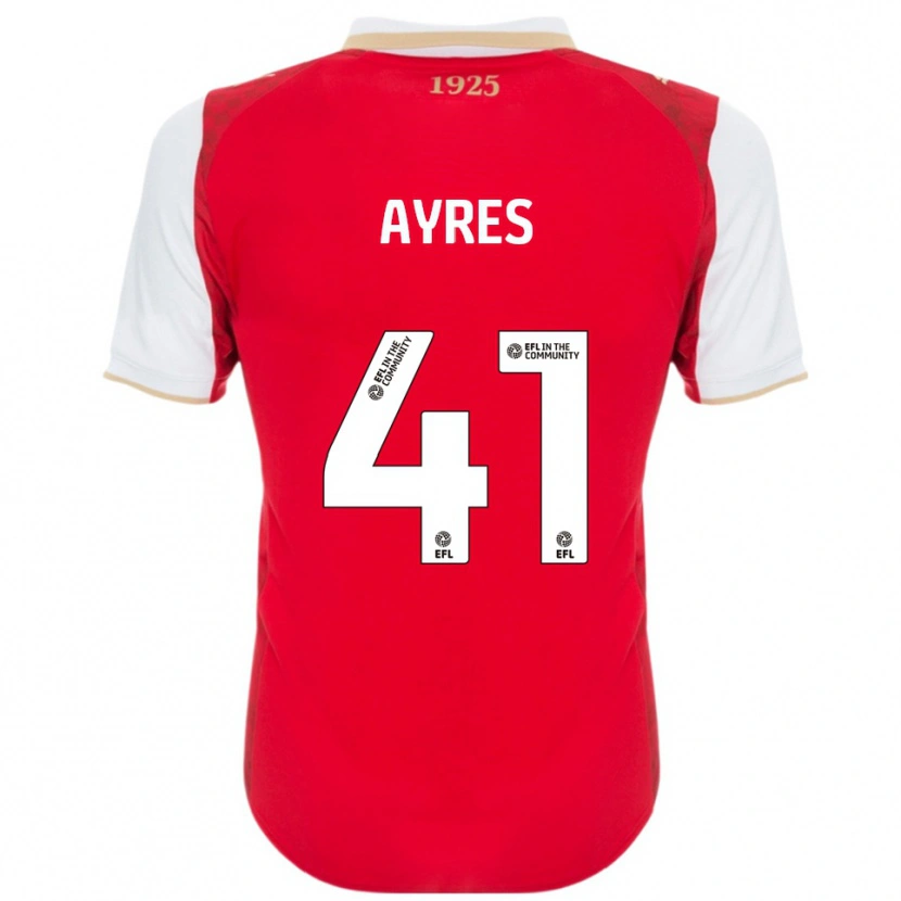 Danxen Niño Camiseta Josh Ayres #41 Rojo Blanco 1ª Equipación 2025/26 La Camisa