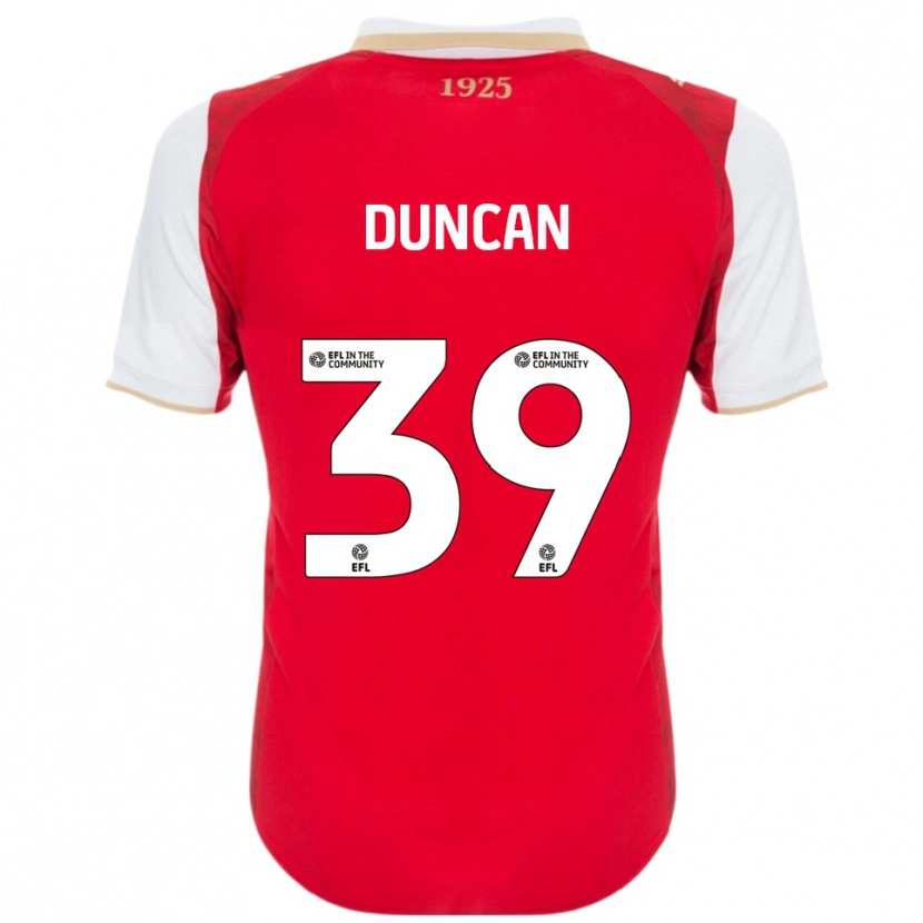 Danxen Niño Camiseta Harrison Duncan #39 Rojo Blanco 1ª Equipación 2025/26 La Camisa
