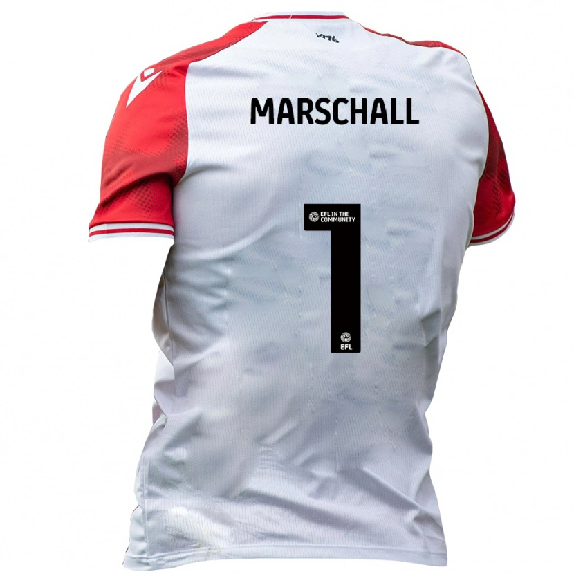 Danxen Niño Camiseta Filip Marschall #1 Blanco Rojo 1ª Equipación 2025/26 La Camisa