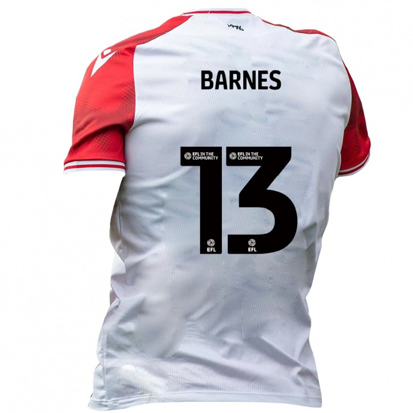 Danxen Niño Camiseta Callum Barnes #13 Blanco Rojo 1ª Equipación 2025/26 La Camisa