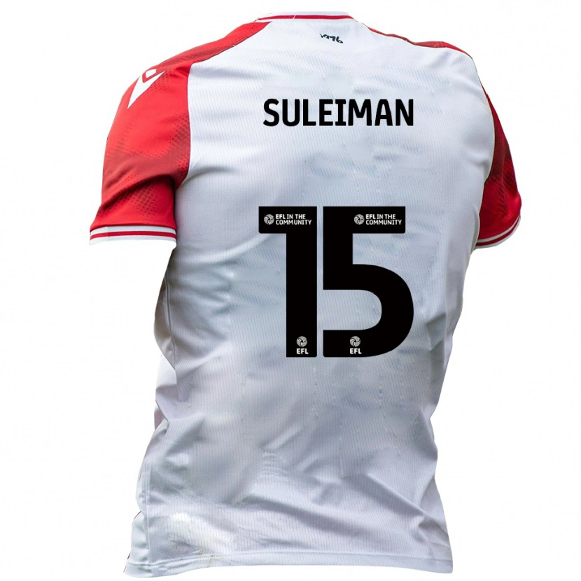 Danxen Niño Camiseta Dylan Suleiman #15 Blanco Rojo 1ª Equipación 2025/26 La Camisa